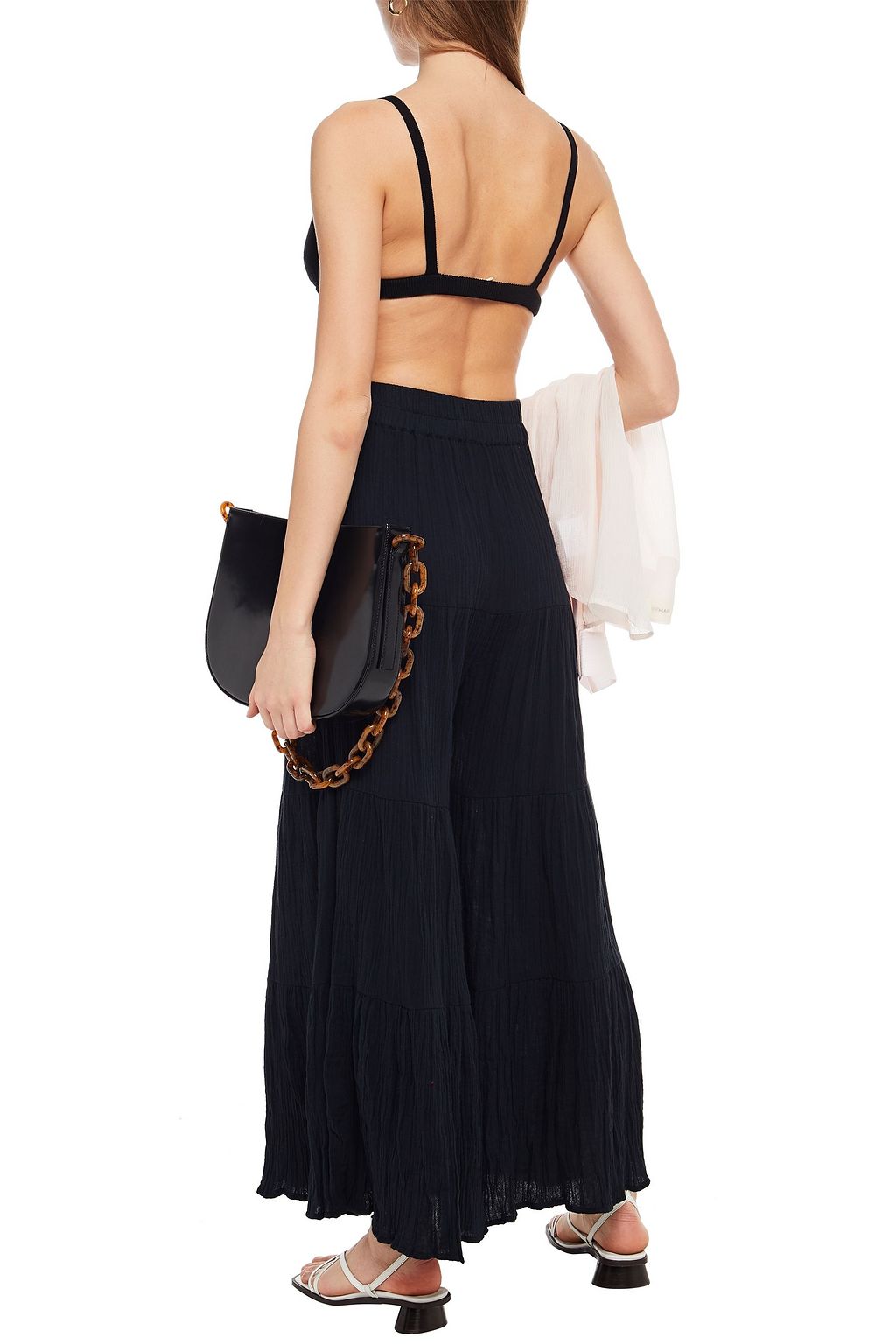 MARA HOFFMAN Kiko ribbed stretch-modal bra top