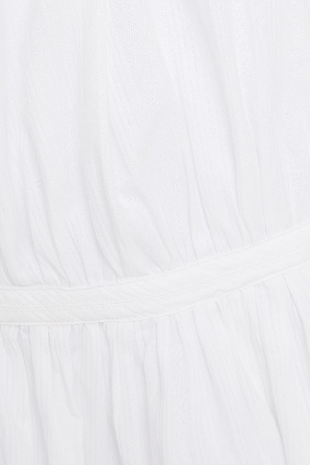 MARA HOFFMAN Maud organic cotton-jacquard peplum blouse