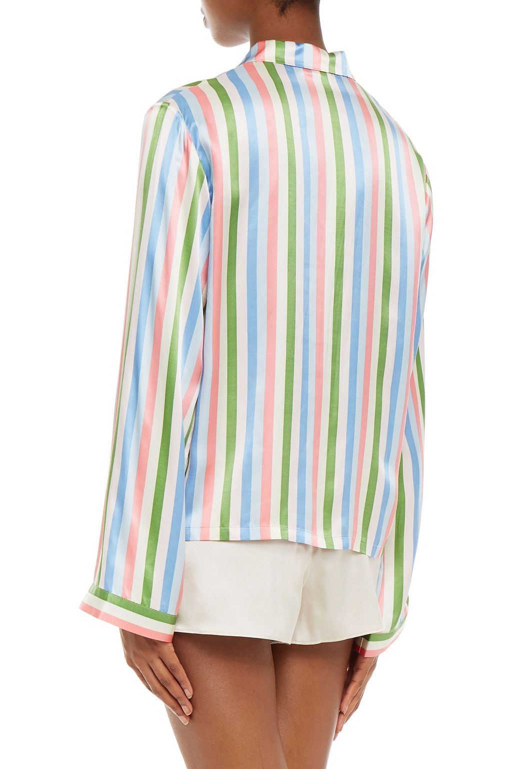 MORGAN LANE Ruthie striped satin pajama shirt