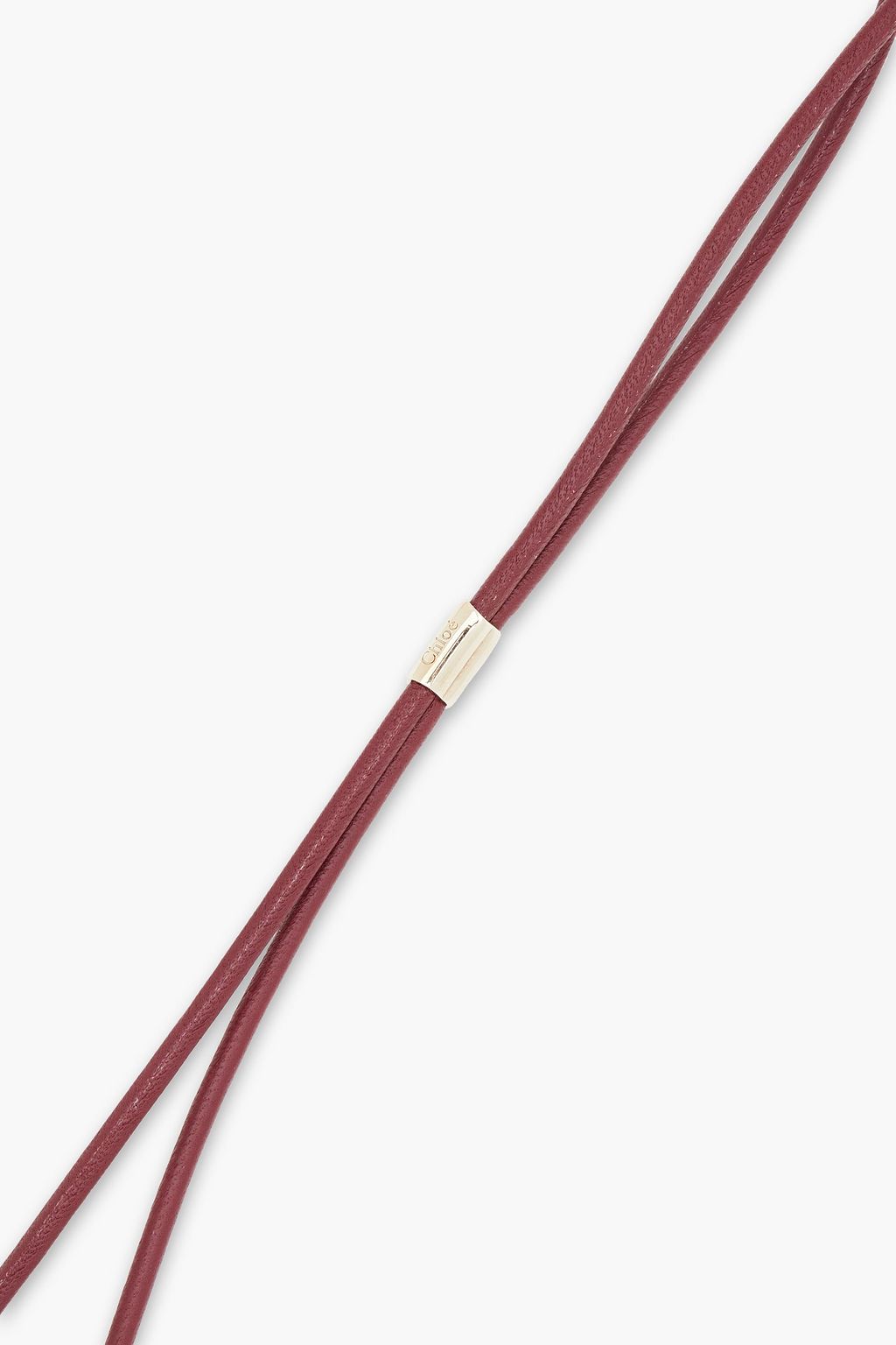 CHLOÉ Gold-tone, citrine, ceramic and leather necklace