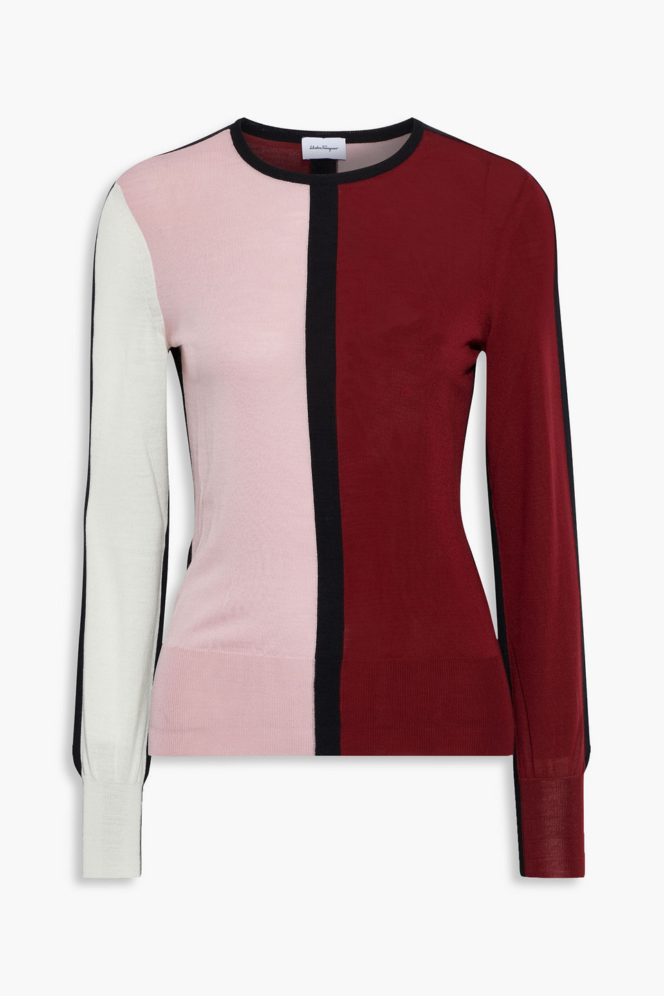 ferragamo - color-block wool sweater - multicolor - m