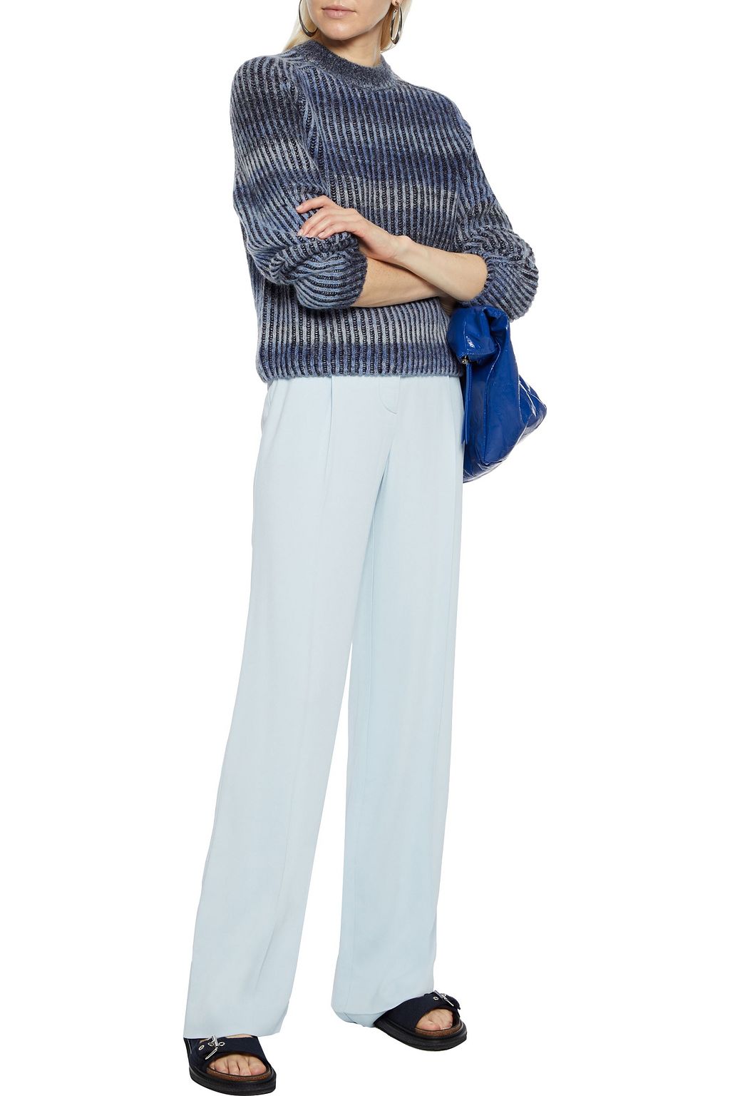 NAADAM Dégradé striped ribbed wool-blend sweater