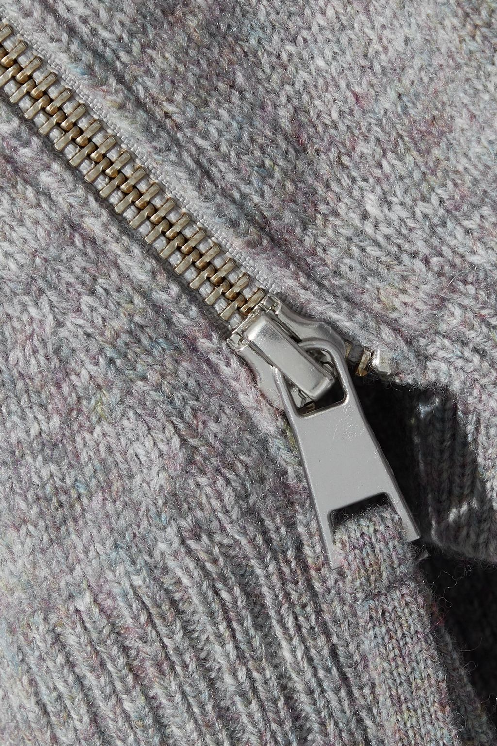 NAADAM Zip-detailed mélange wool and cashmere-blend sweater