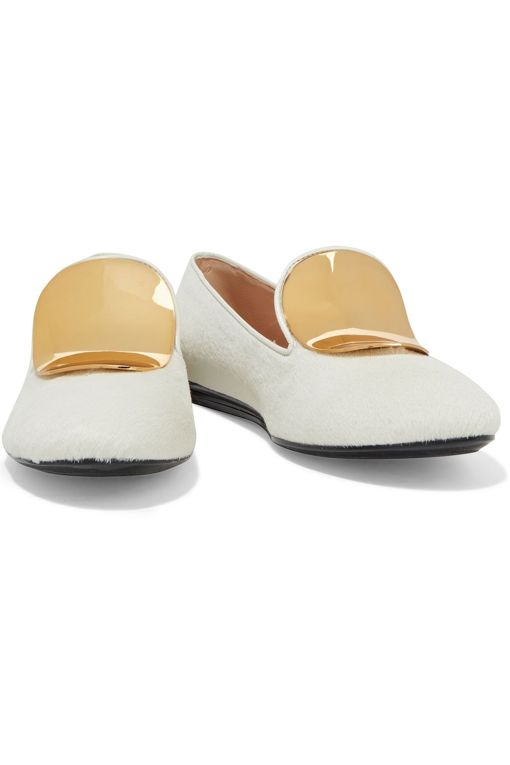 TOD'S Embellished calf hair loafers
