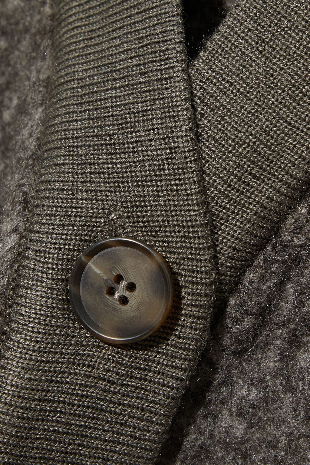 NAADAM Cropped mélange brushed ribbed-knit cardigan