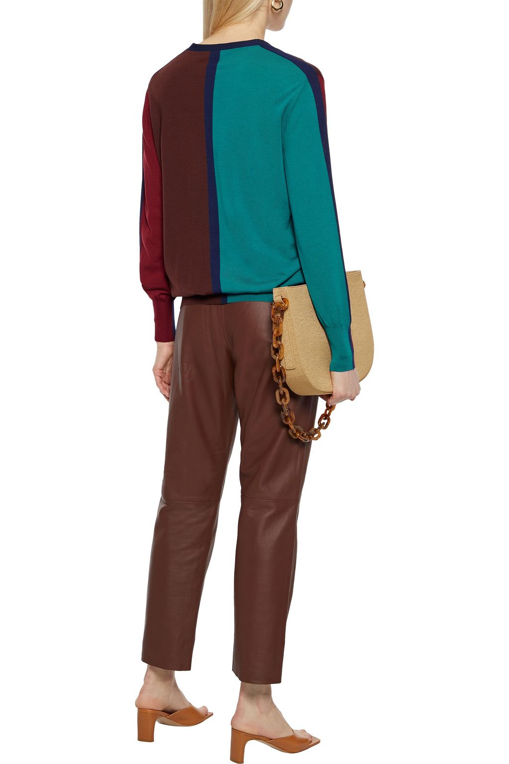 FERRAGAMO カラーブロック ウール カーディガン