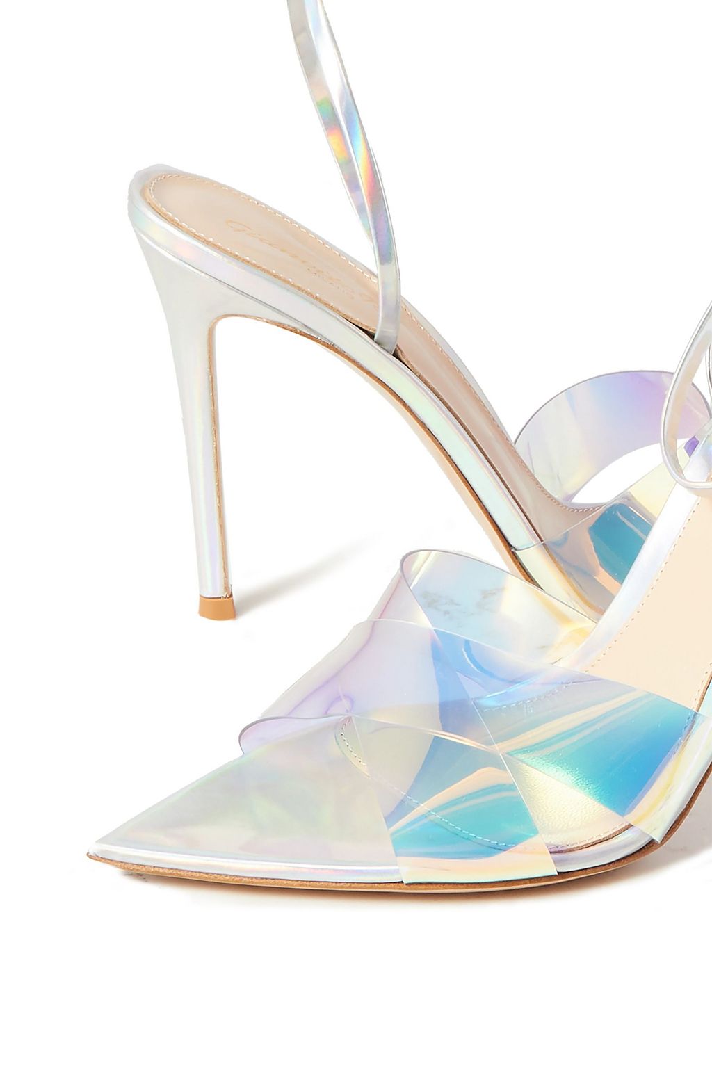 GIANVITO ROSSI Stark 105 iridescent leather and PVC sandals
