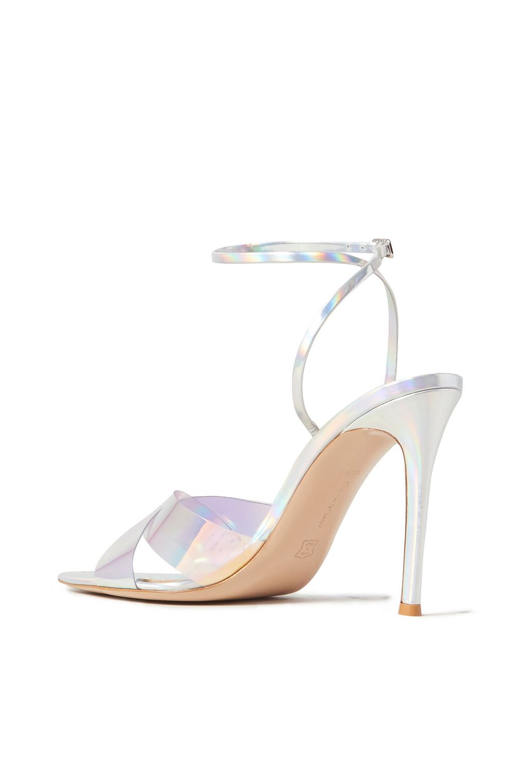 GIANVITO ROSSI Stark 105 iridescent leather and PVC sandals