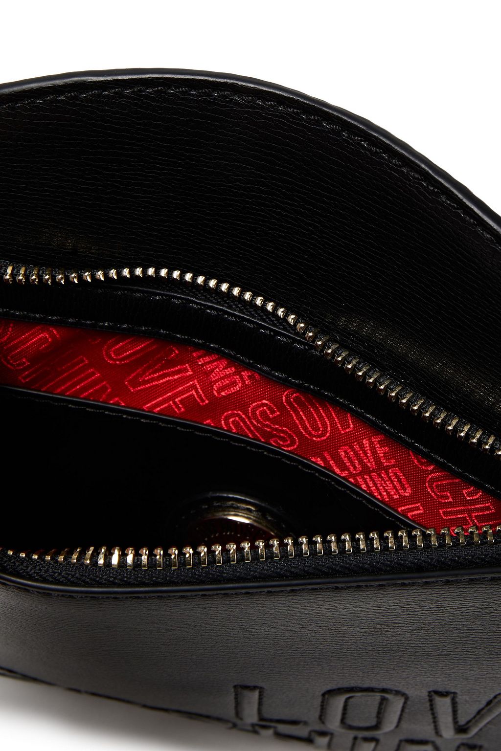 LOVE MOSCHINO Logo-embossed color-block faux leather shoulder bag