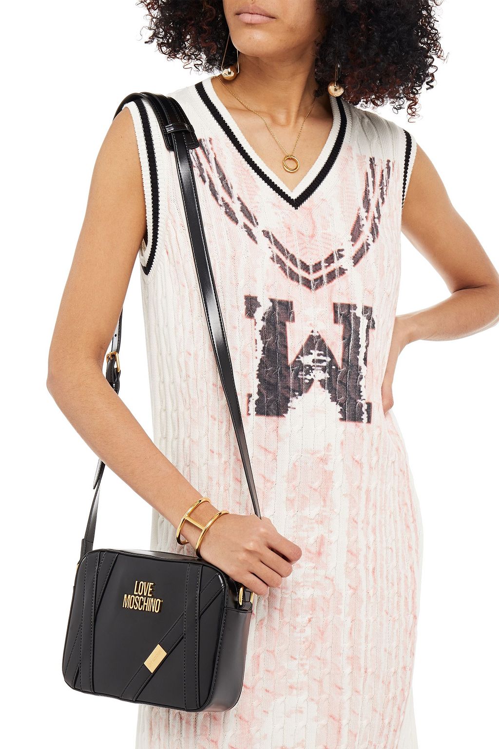 LOVE MOSCHINO Logo-embellished faux leather shoulder bag