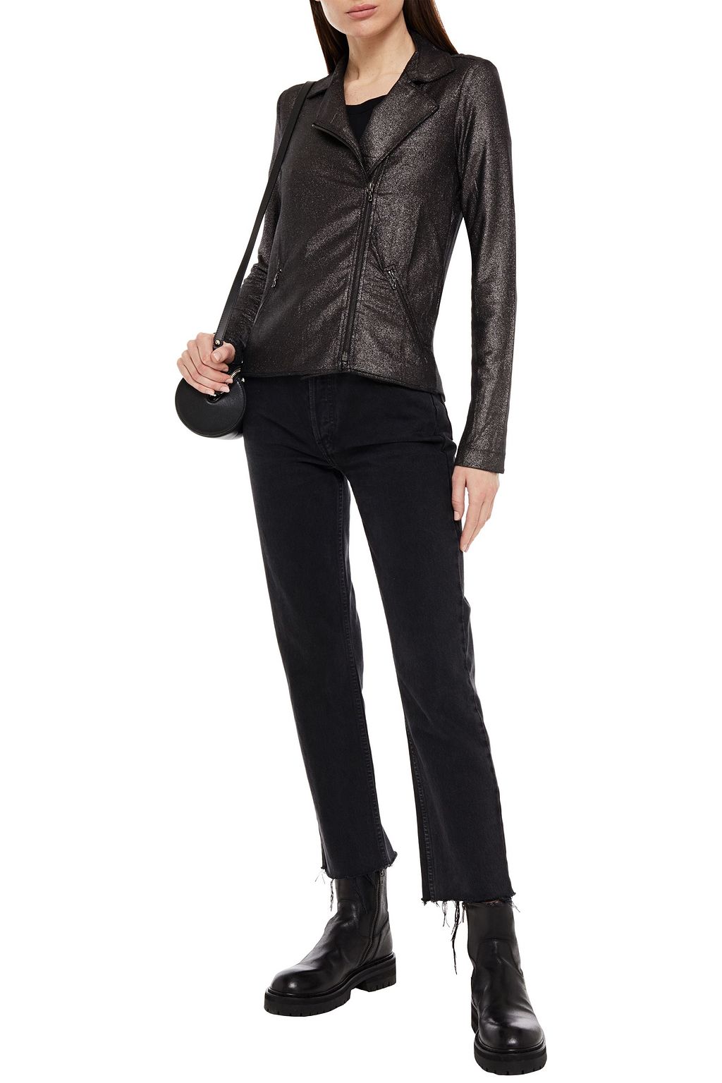 MAJESTIC FILATURES Metallic stretch-jersey jacket