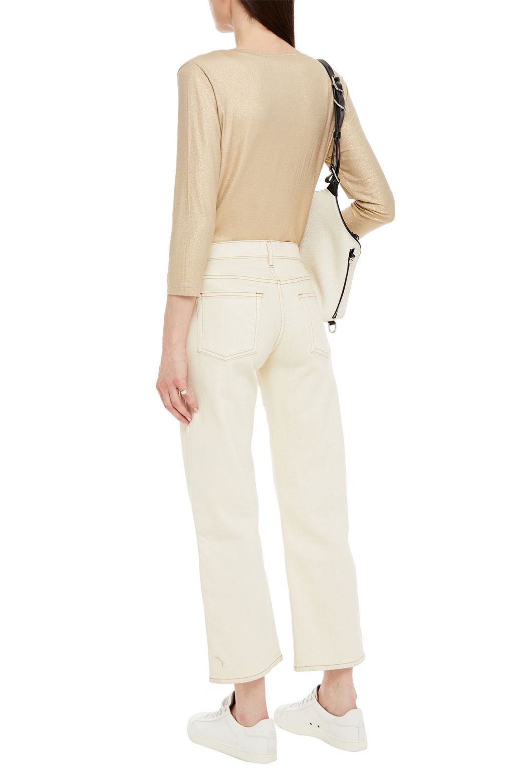 MAJESTIC FILATURES Layered metallic stretch-jersey top
