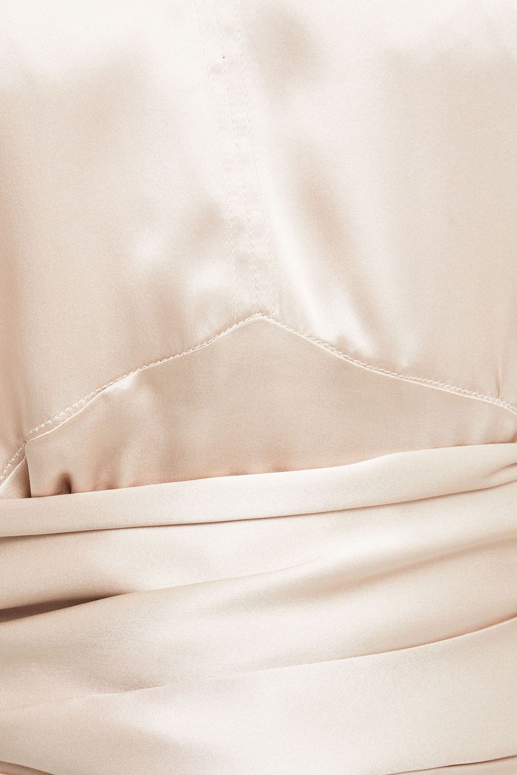 LE KASHA Cropped belted silk-satin blouse