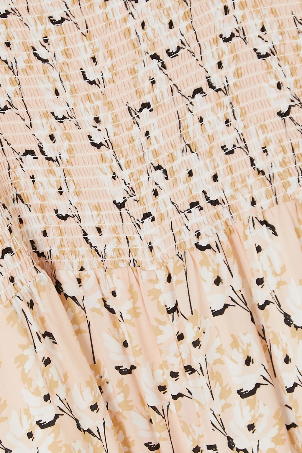 VIX PAULA HERMANNY Spring Romance shirred floral-print stretch-crepe jumpsuit