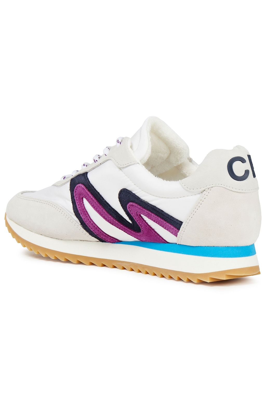 CLAUDIE PIERLOT Abigail paneled shell and suede sneakers