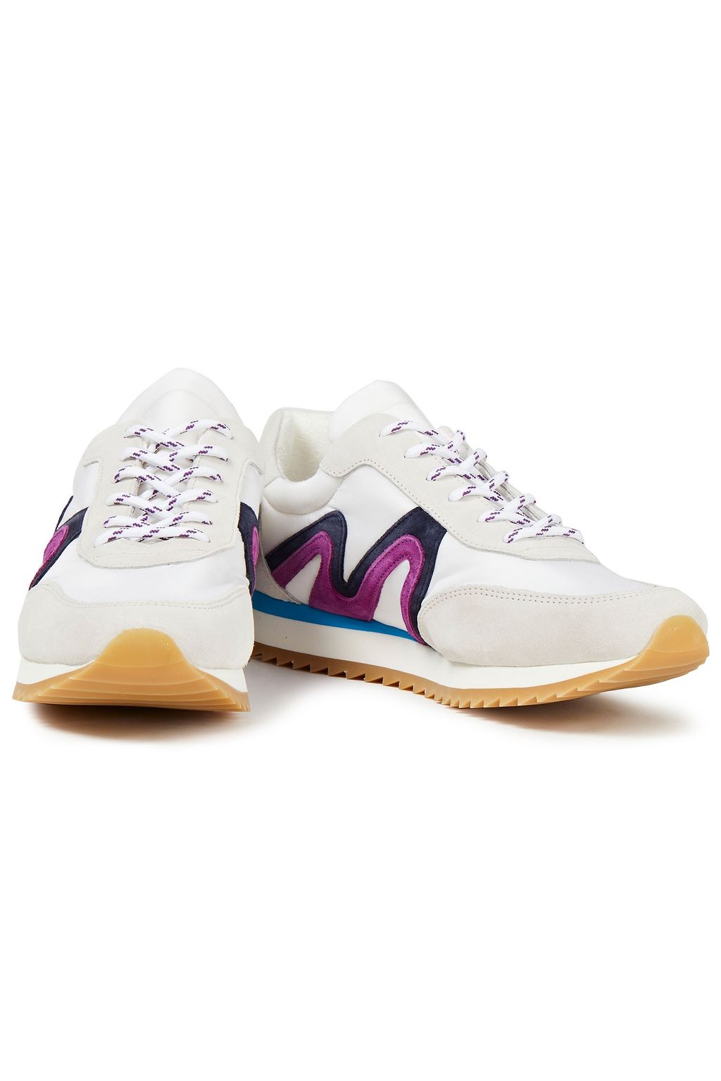 CLAUDIE PIERLOT Abigail paneled shell and suede sneakers