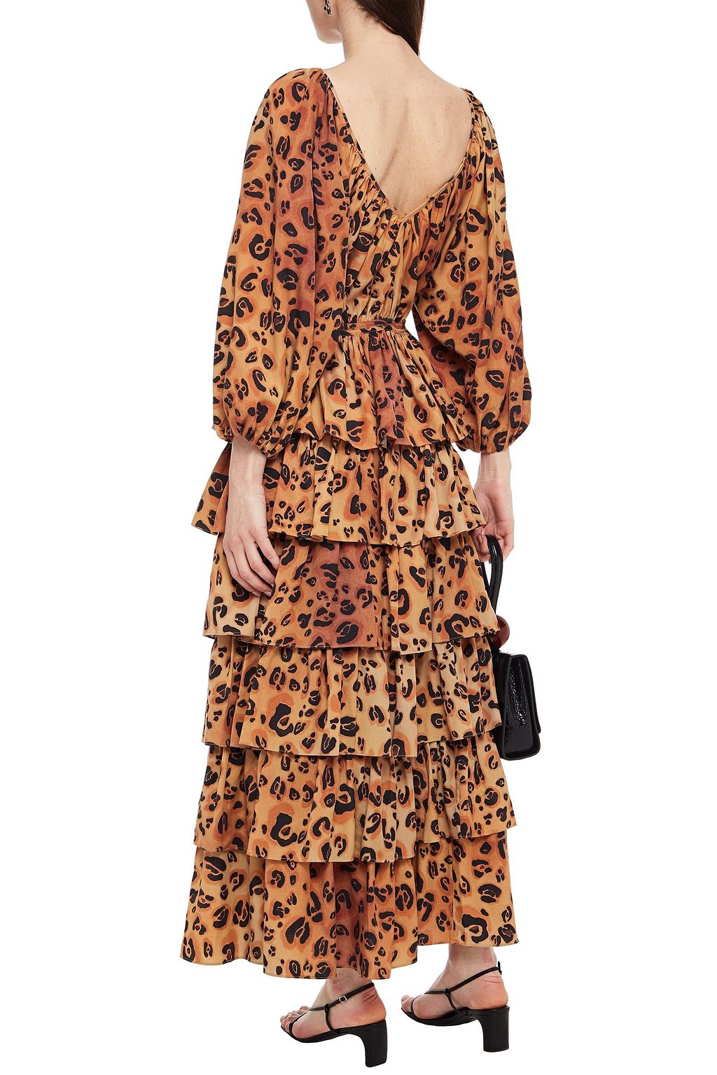 MARA HOFFMAN Maud leopard-print Tencel-broadcloth peplum blouse
