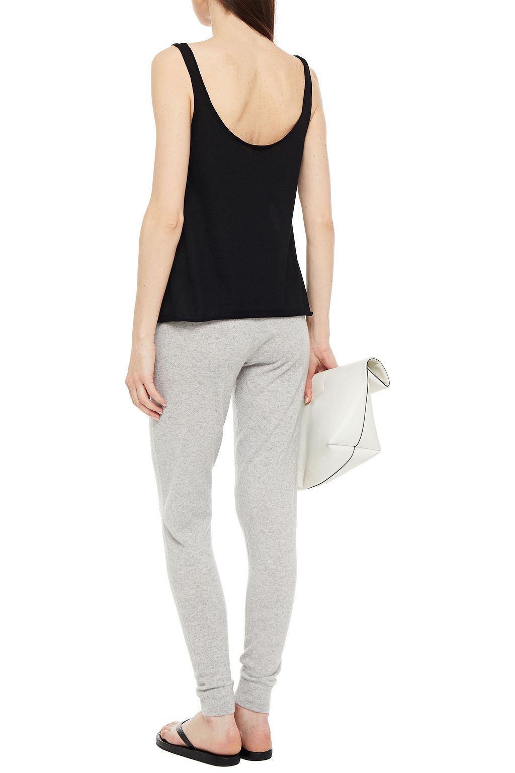 LE KASHA Mélange cashmere track pants