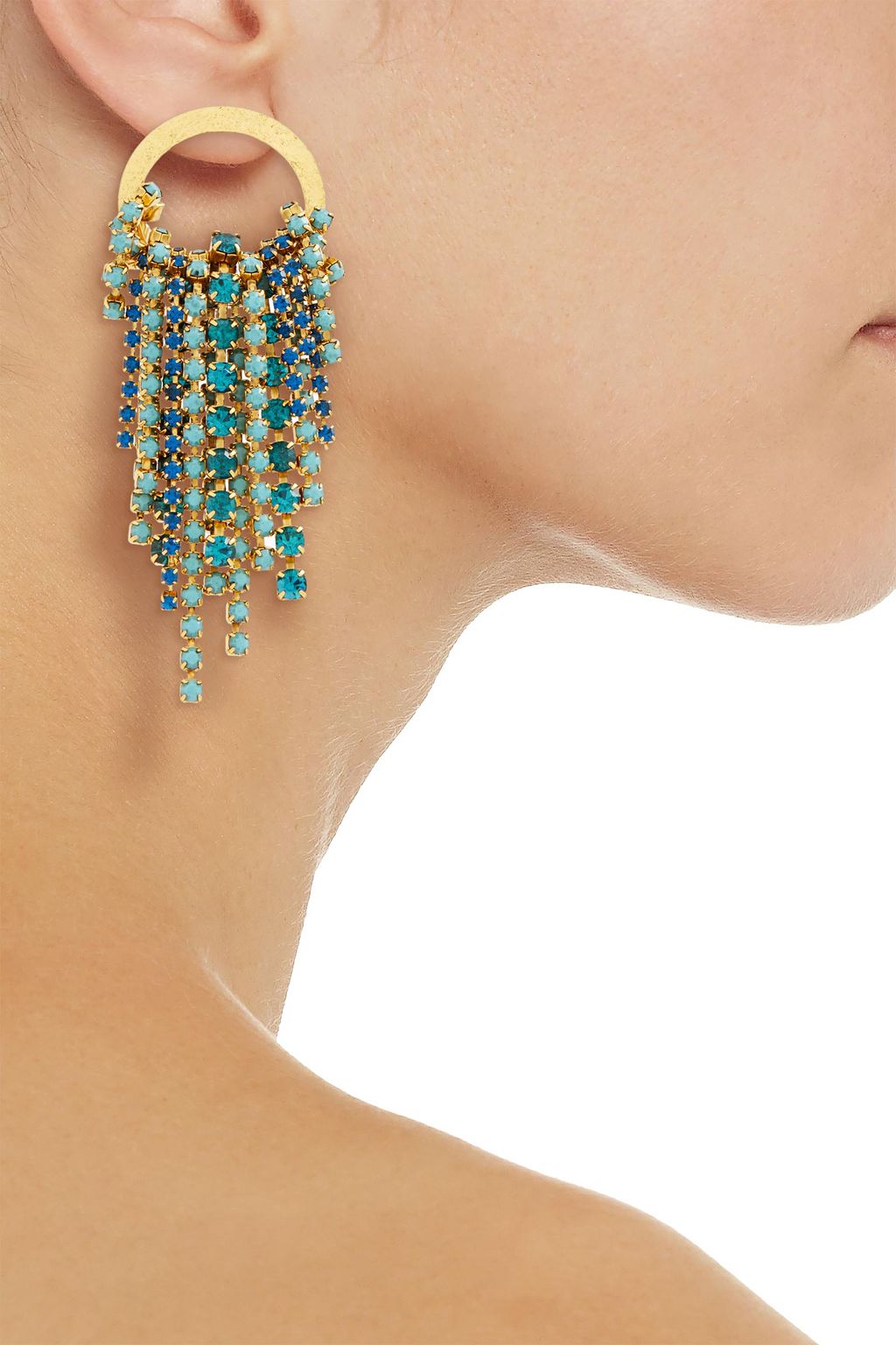 ELIZABETH COLE 24-karat gold-plated Swarovski crystal earrings