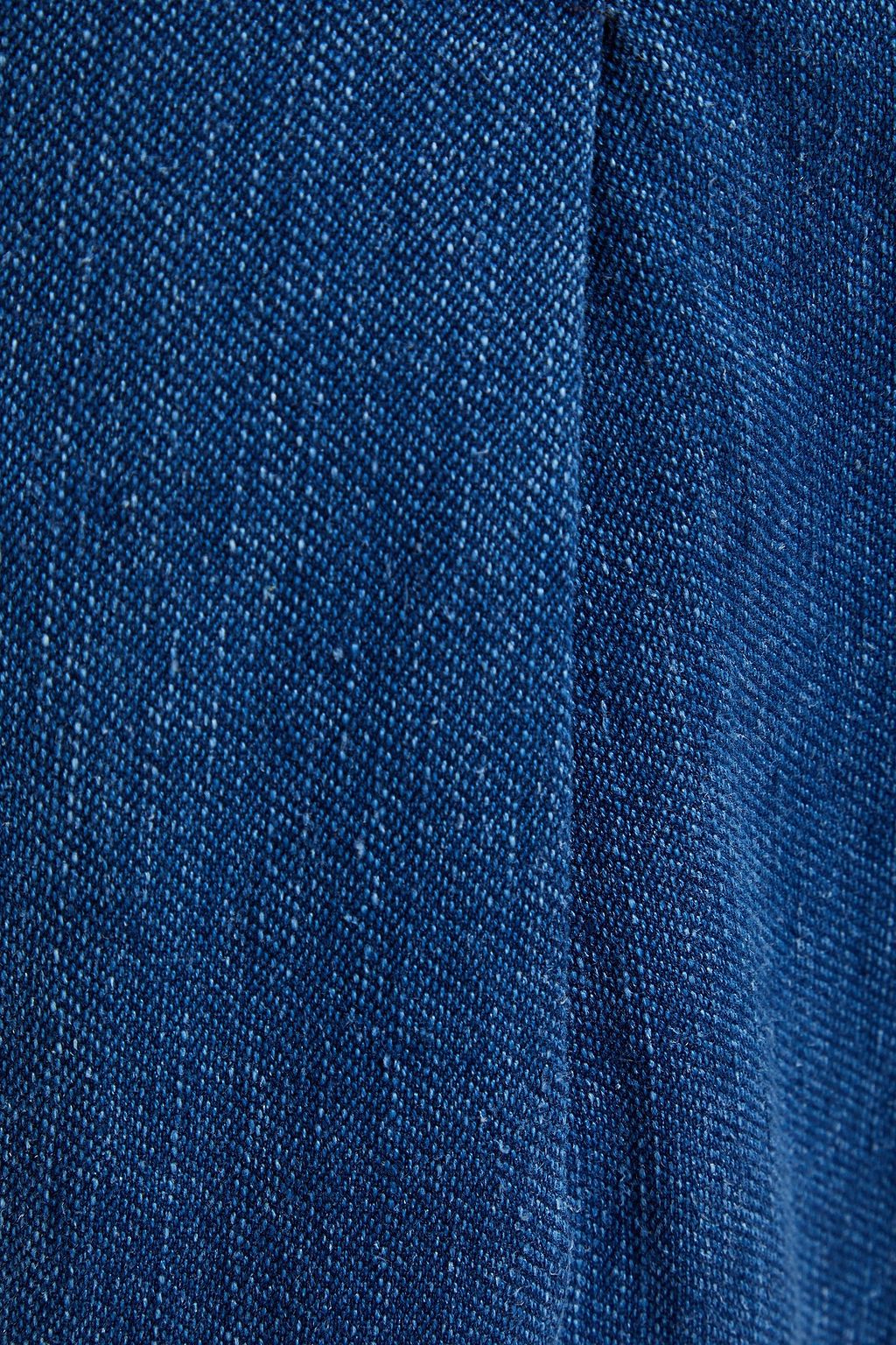 MARA HOFFMAN Jade pleated hemp and cotton-blend high-rise tapered jeans