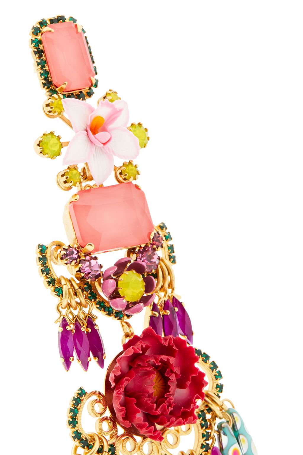 ELIZABETH COLE 24-karat gold-plated Swarovski crystal earrings