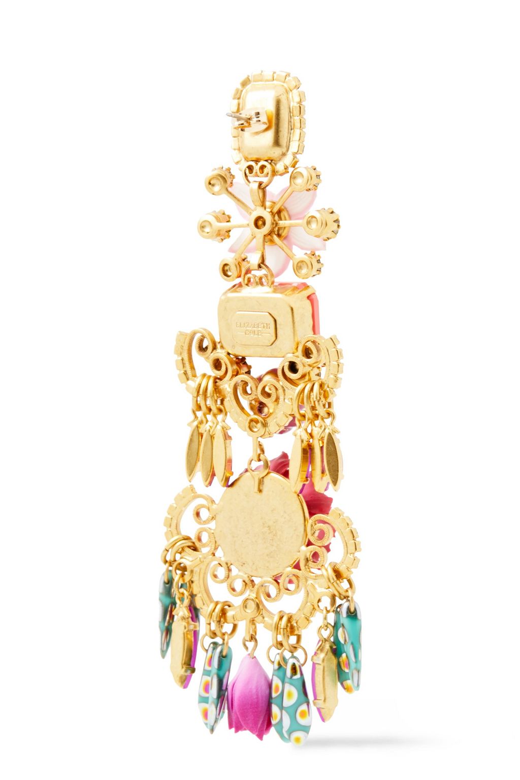 ELIZABETH COLE 24-karat gold-plated Swarovski crystal earrings