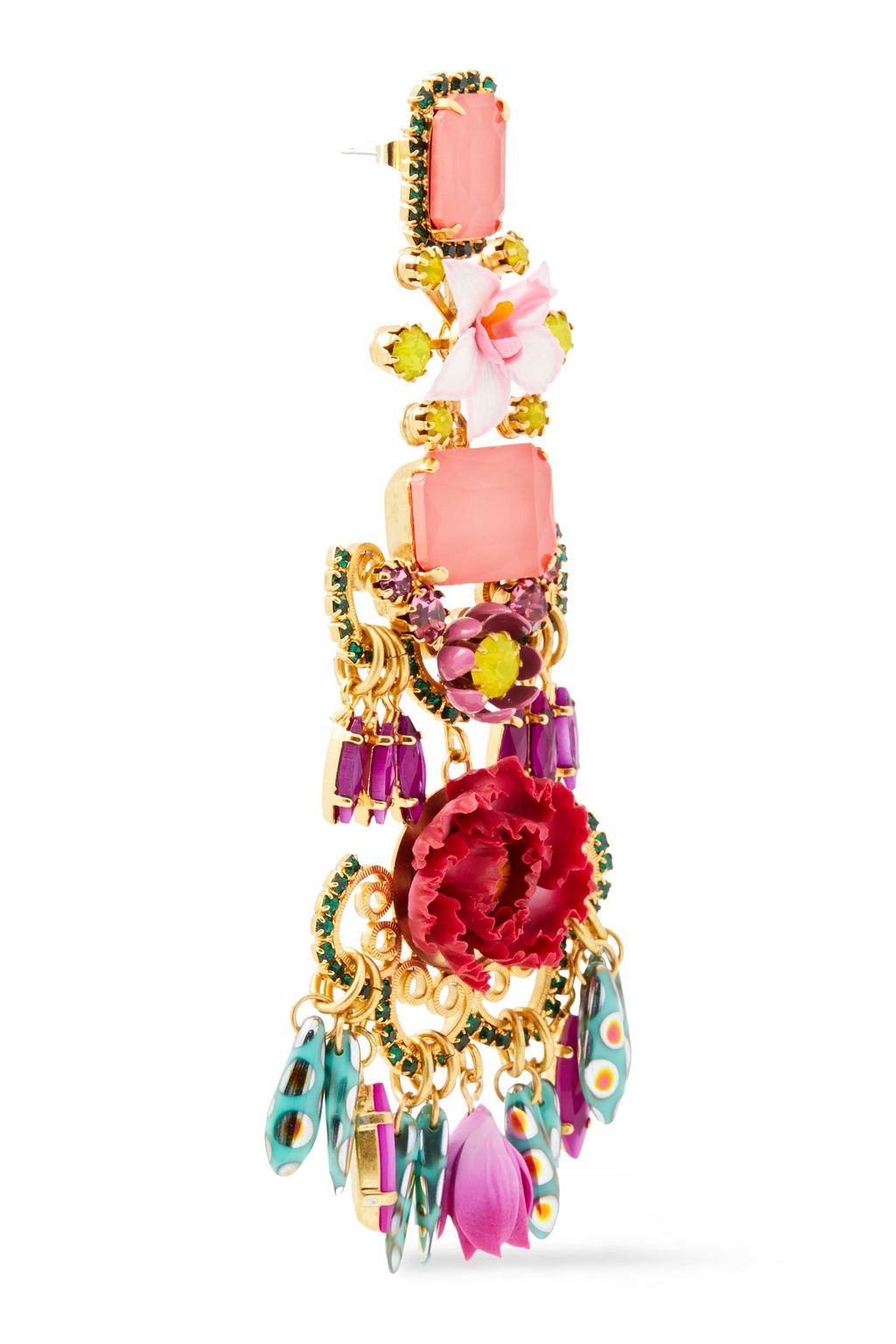 ELIZABETH COLE 24-karat gold-plated Swarovski crystal earrings