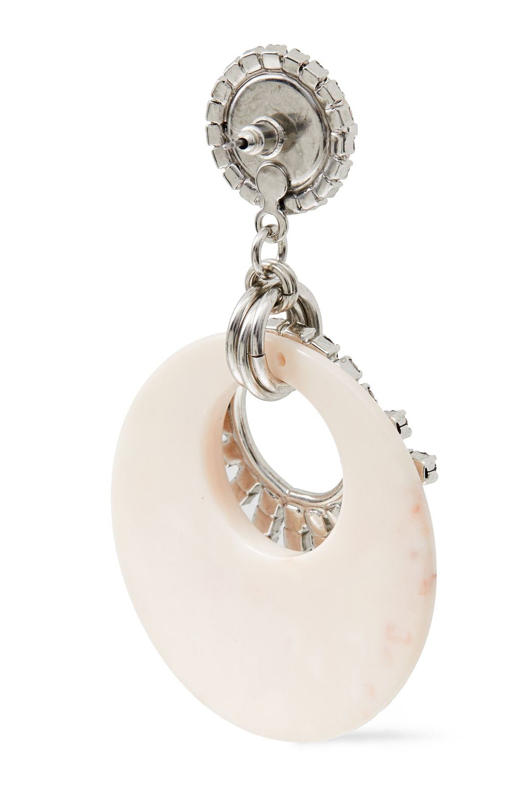 ELIZABETH COLE Rhodium-plated, crystal, glass and acetate earrings
