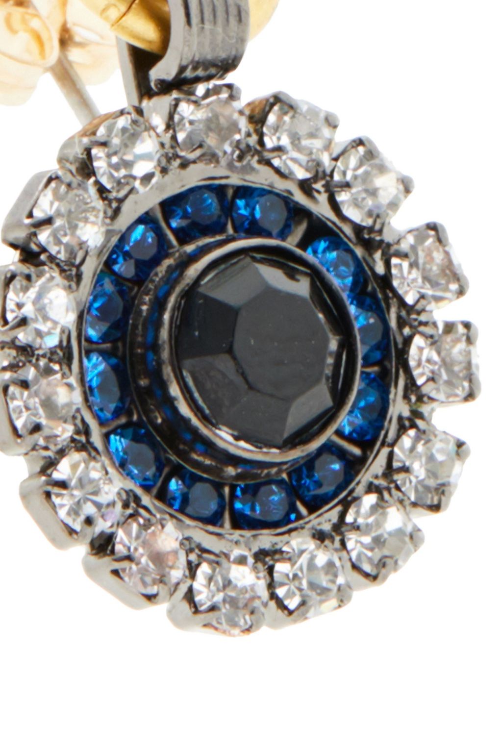 ELIZABETH COLE 24-karat gold-plated, hematite-plated and Swarovski crystal earrings