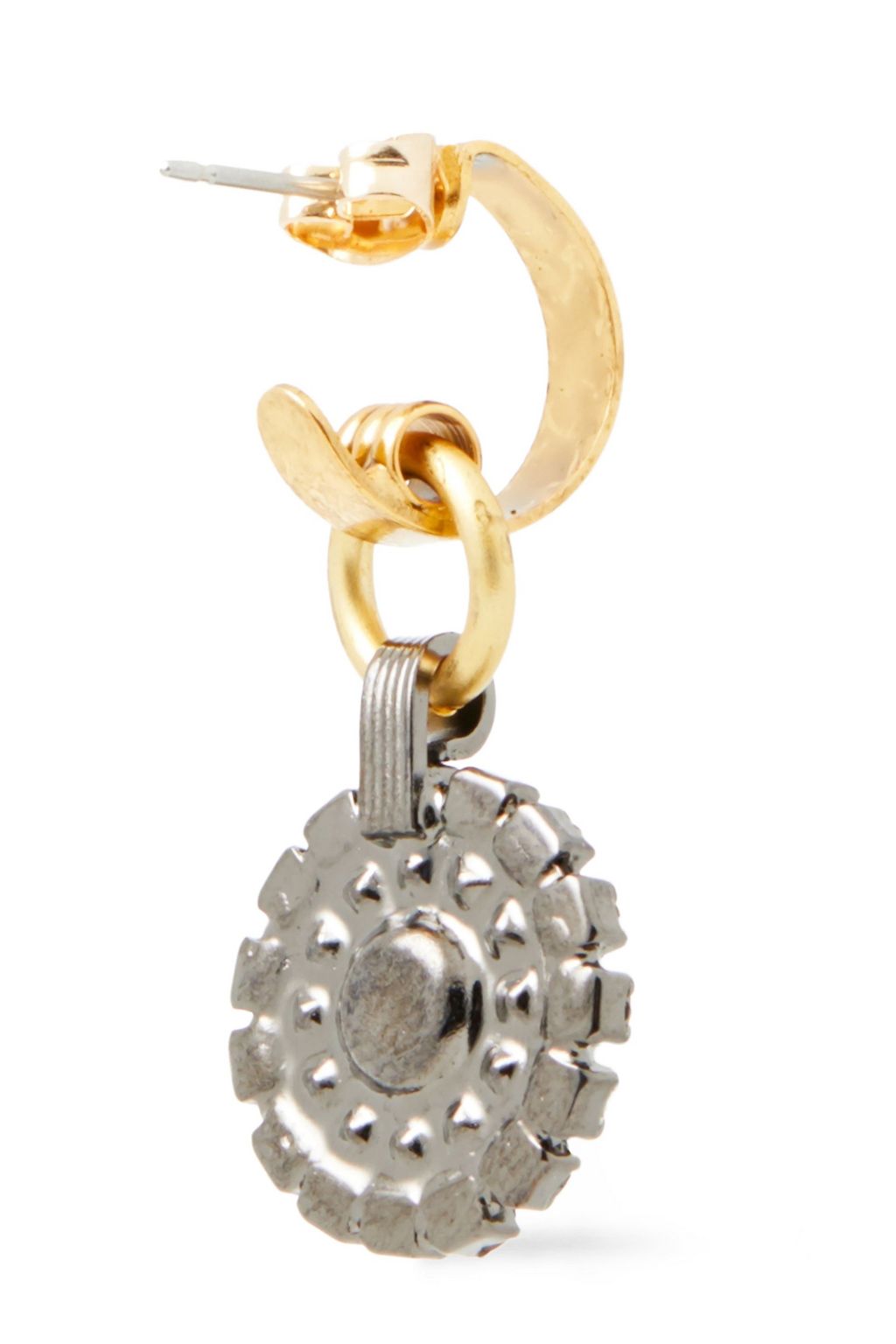 ELIZABETH COLE 24-karat gold-plated, hematite-plated and Swarovski crystal earrings