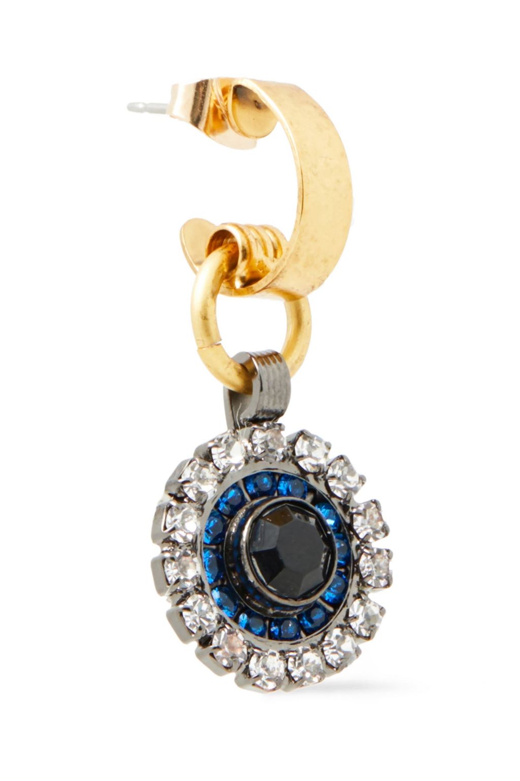 ELIZABETH COLE 24-karat gold-plated, hematite-plated and Swarovski crystal earrings