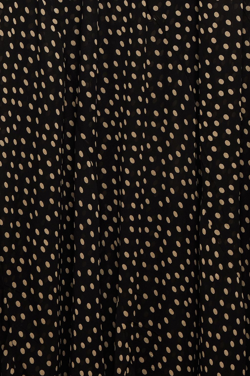 GANNI Fluted polka-dot chiffon maxi skirt