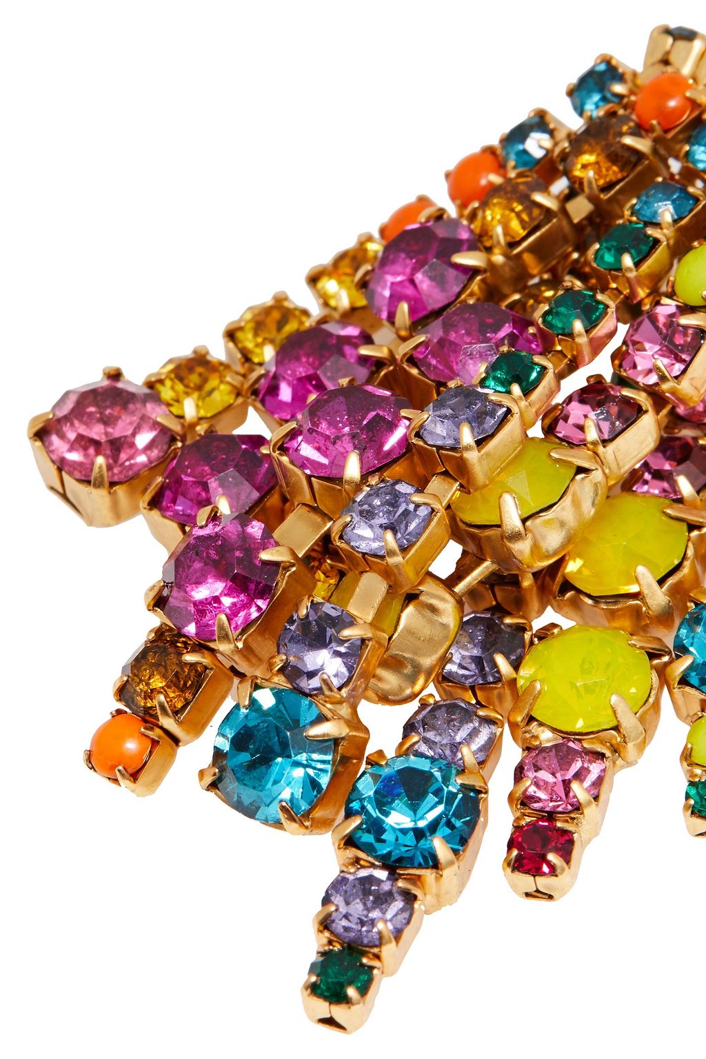 ELIZABETH COLE 24-karat gold-plated, crystal and stone earrings