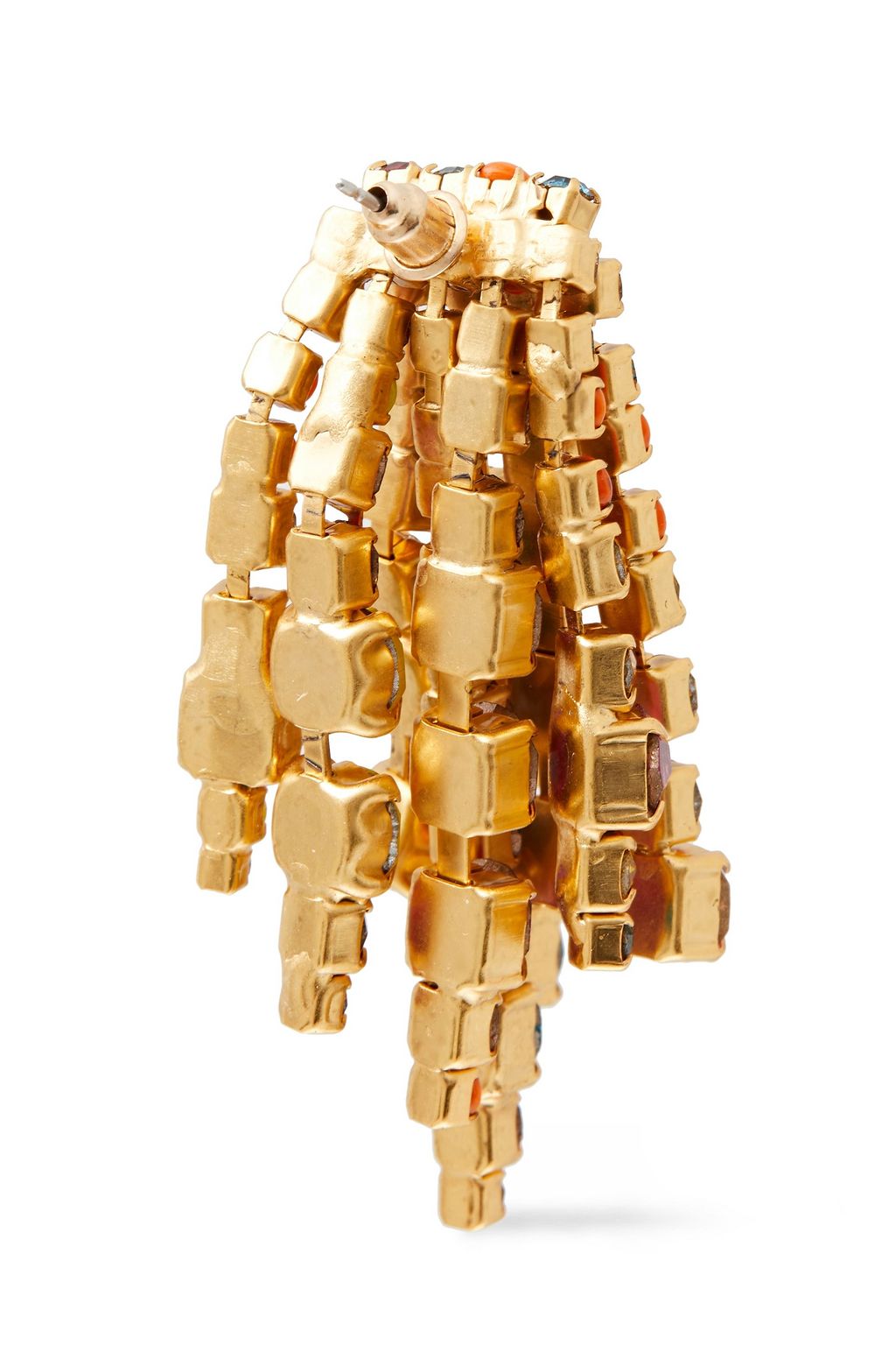 ELIZABETH COLE 24-karat gold-plated, crystal and stone earrings