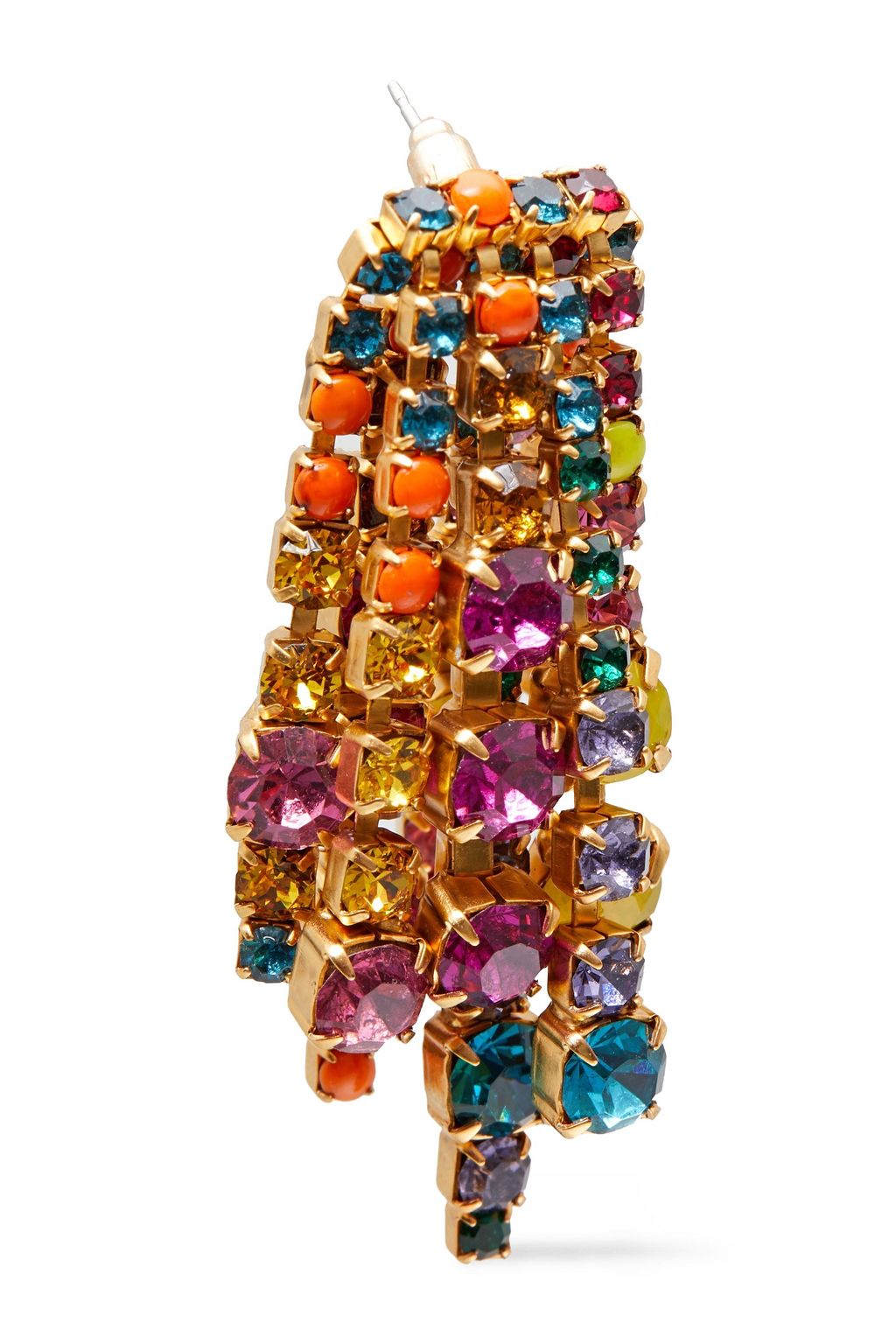 ELIZABETH COLE 24-karat gold-plated, crystal and stone earrings