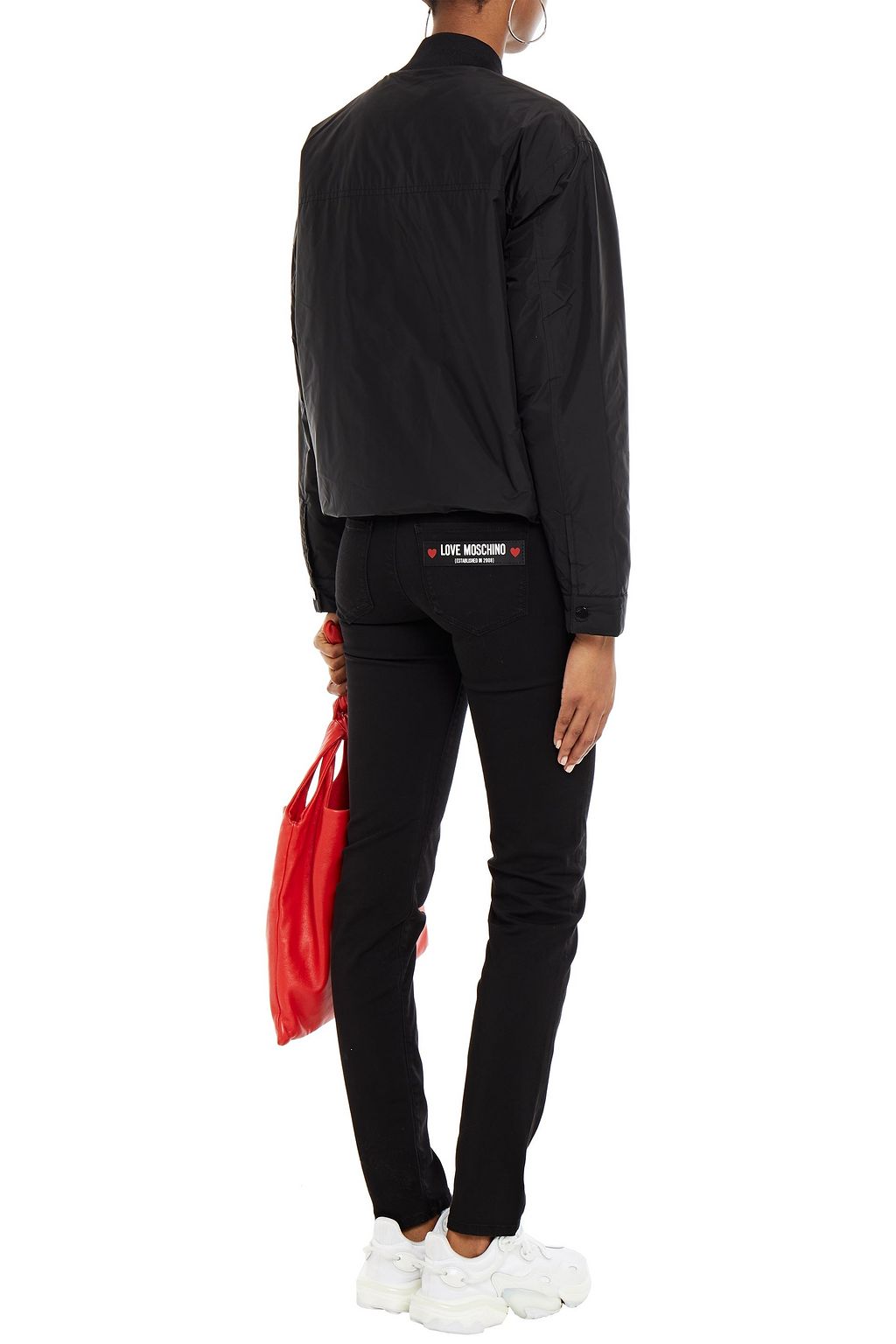 LOVE MOSCHINO Embroidered shell bomber jacket