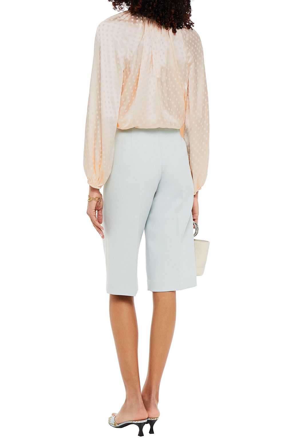 ZIMMERMANN Wavelength twisted polka-dot silk-satin jacquard blouse
