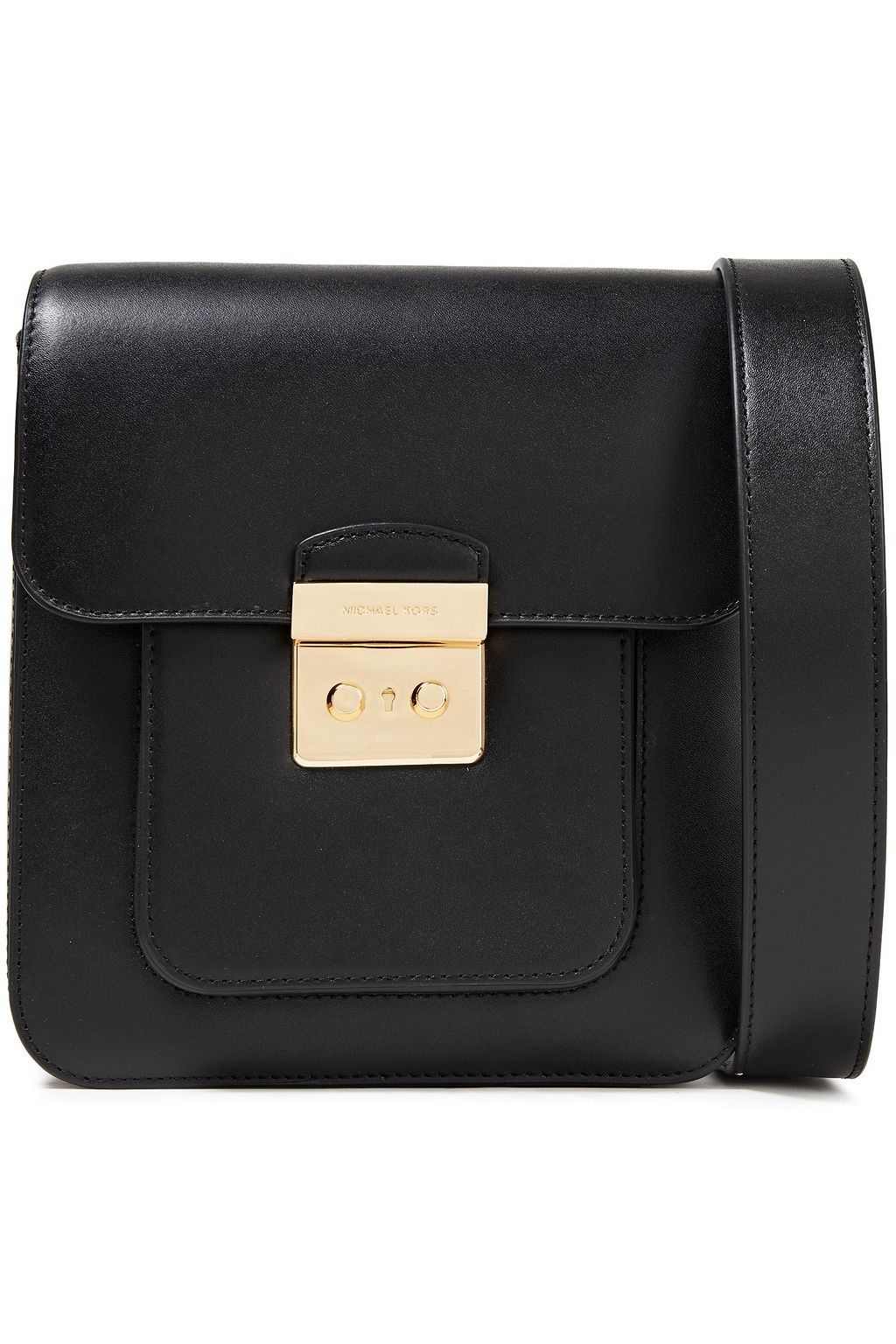 black leather over the shoulder bag