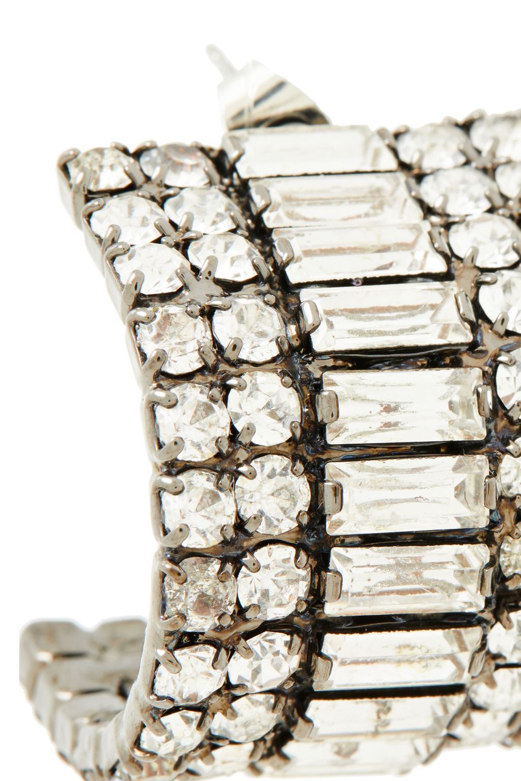 ELIZABETH COLE Gunmetal-tone Swarovski crystal earrings