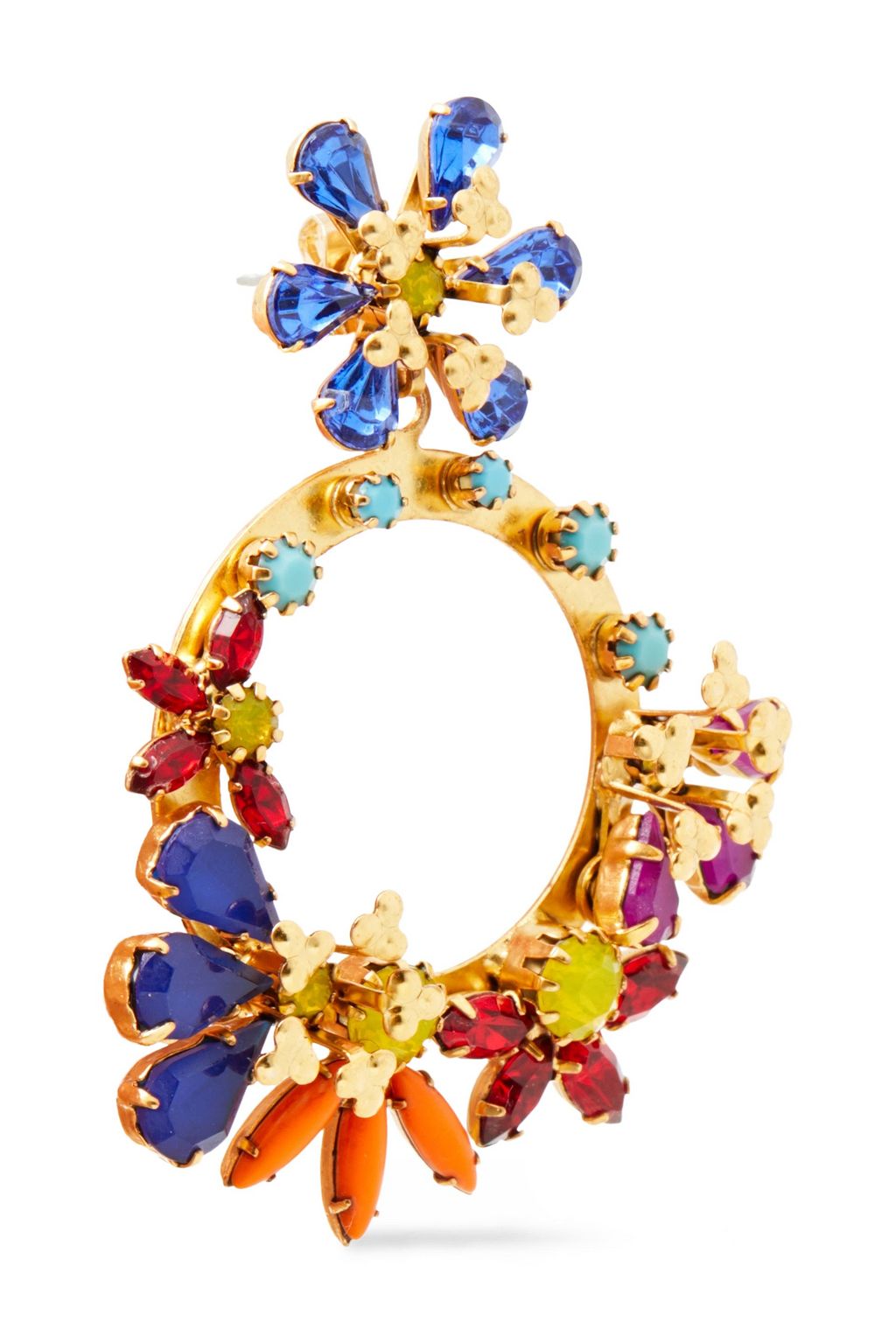 ELIZABETH COLE 24-karat gold-plated Swarovski crystal earrings