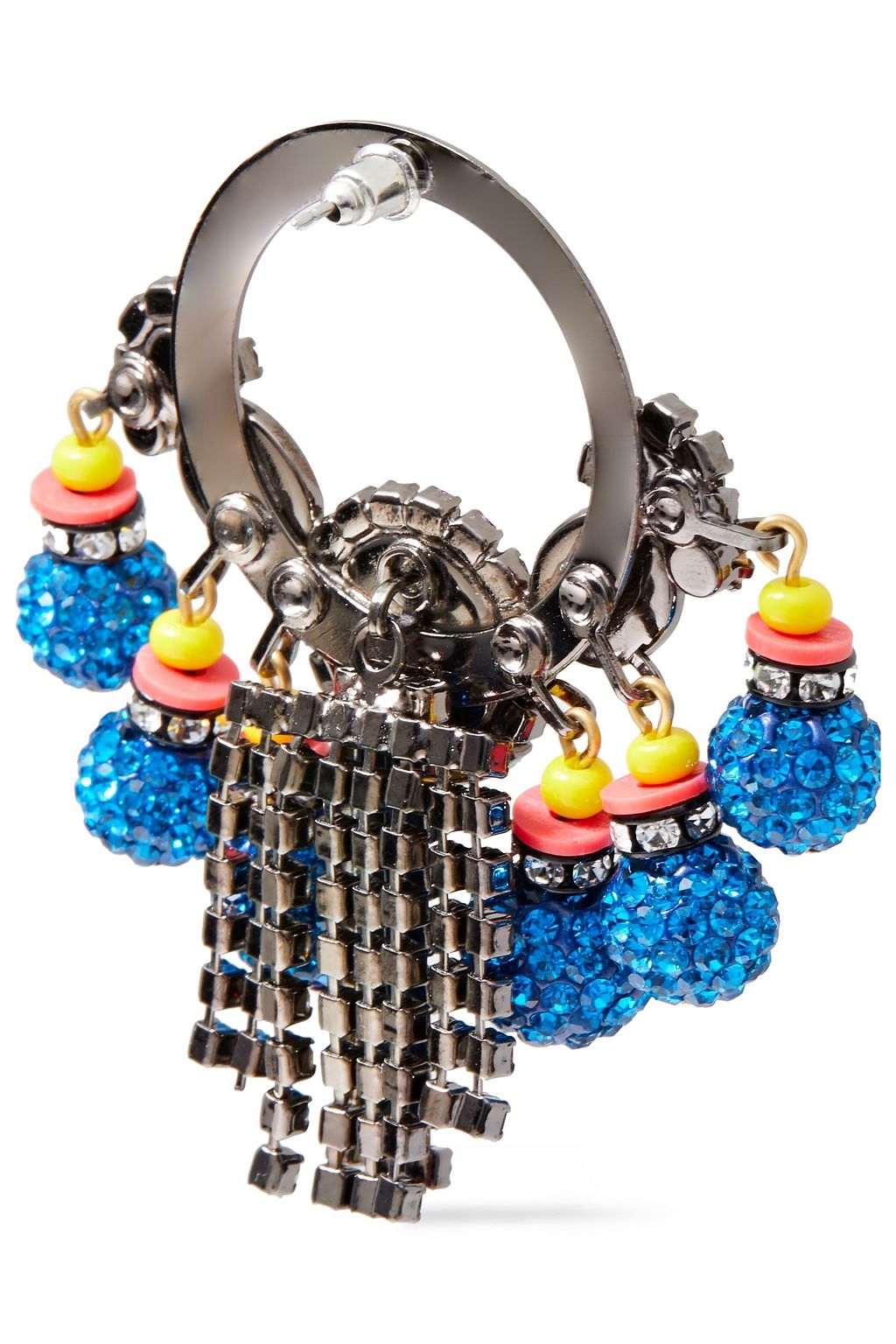 ELIZABETH COLE Hematite-plated, crystal, bead and glass earrings