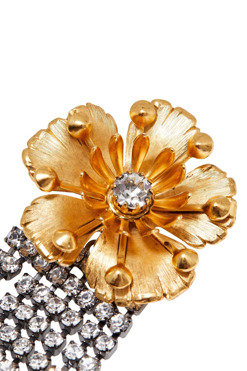 ELIZABETH COLE 24-karat gold-plated, hematite-plated and Swarovski crystal earrings