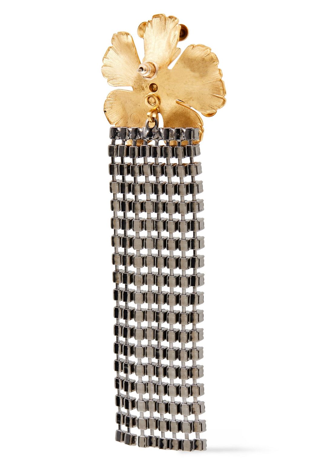 ELIZABETH COLE 24-karat gold-plated, hematite-plated and Swarovski crystal earrings