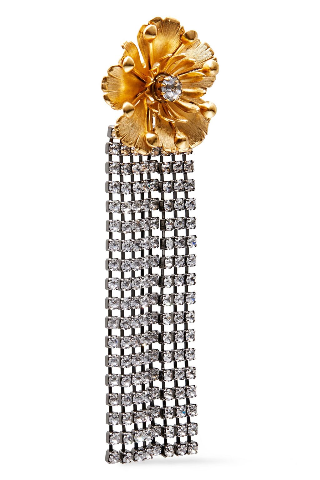 ELIZABETH COLE 24-karat gold-plated, hematite-plated and Swarovski crystal earrings