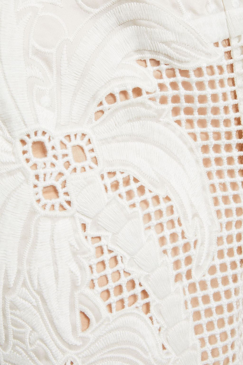 ZIMMERMANN Broderie anglaise silk-organza and crochet shorts
