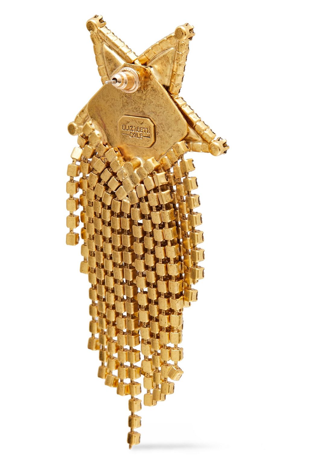 ELIZABETH COLE 24-karat gold-plated Swarovski crystal earrings