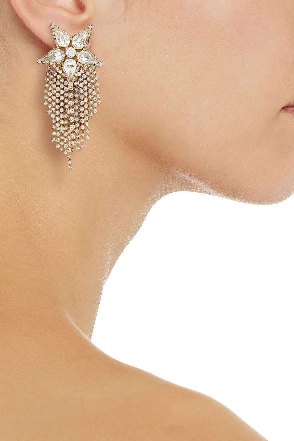 ELIZABETH COLE 24-karat gold-plated Swarovski crystal earrings