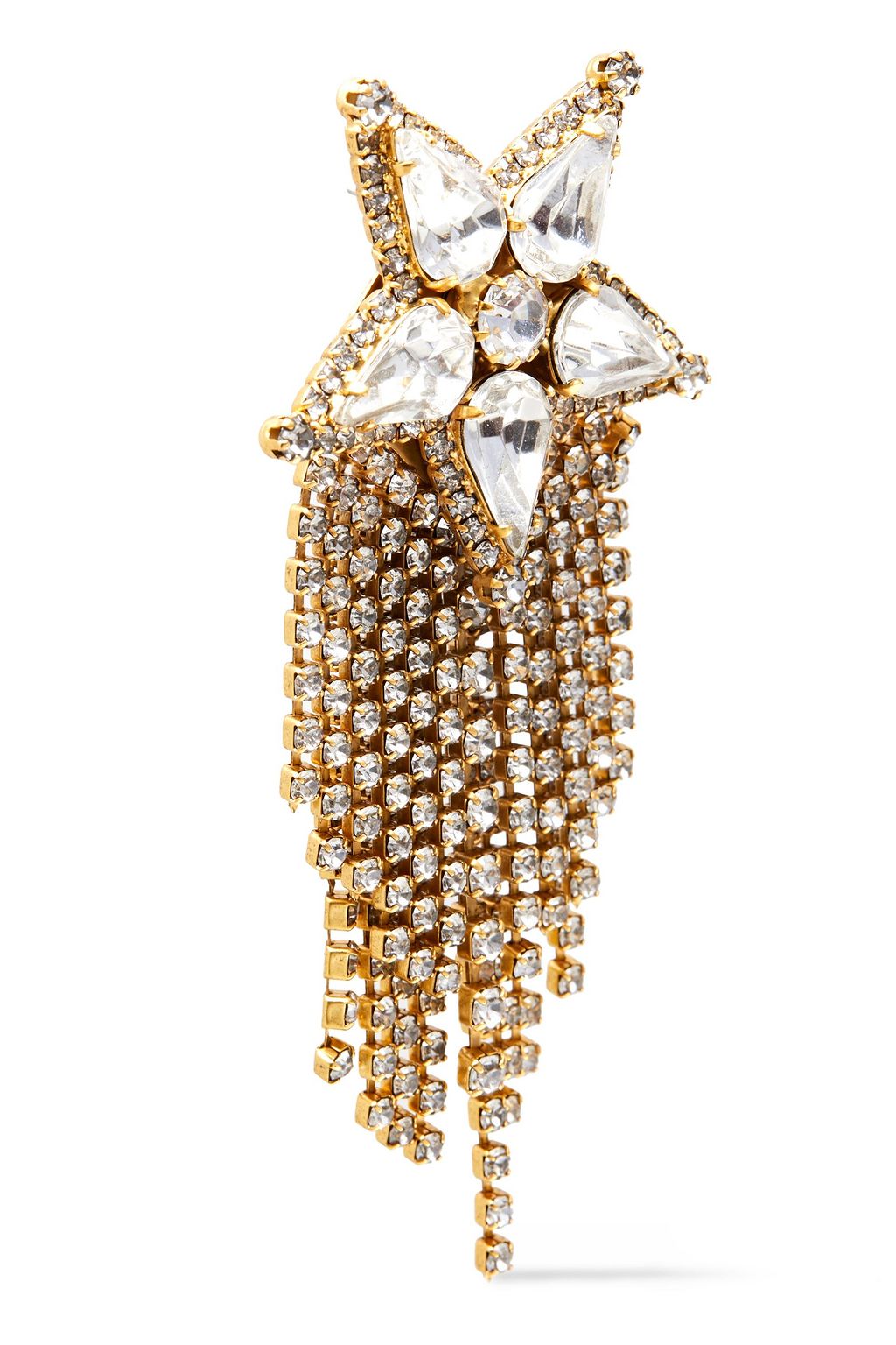 ELIZABETH COLE 24-karat gold-plated Swarovski crystal earrings