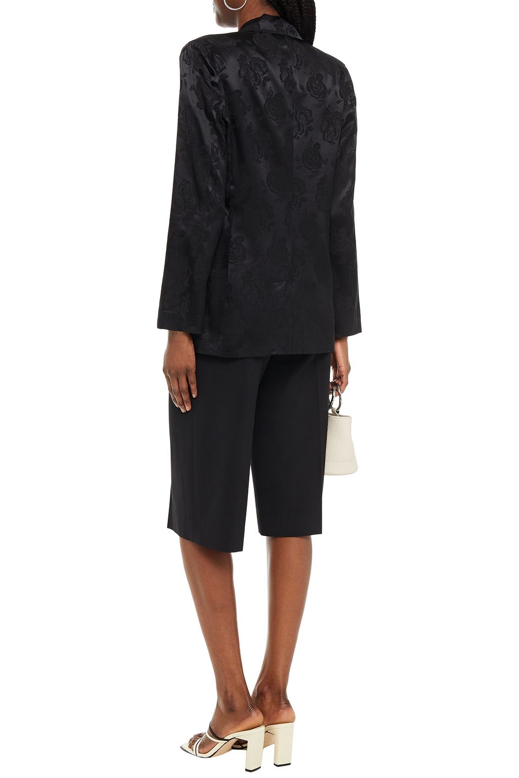 RONNY KOBO Ani silk-blend satin-jacquard blazer