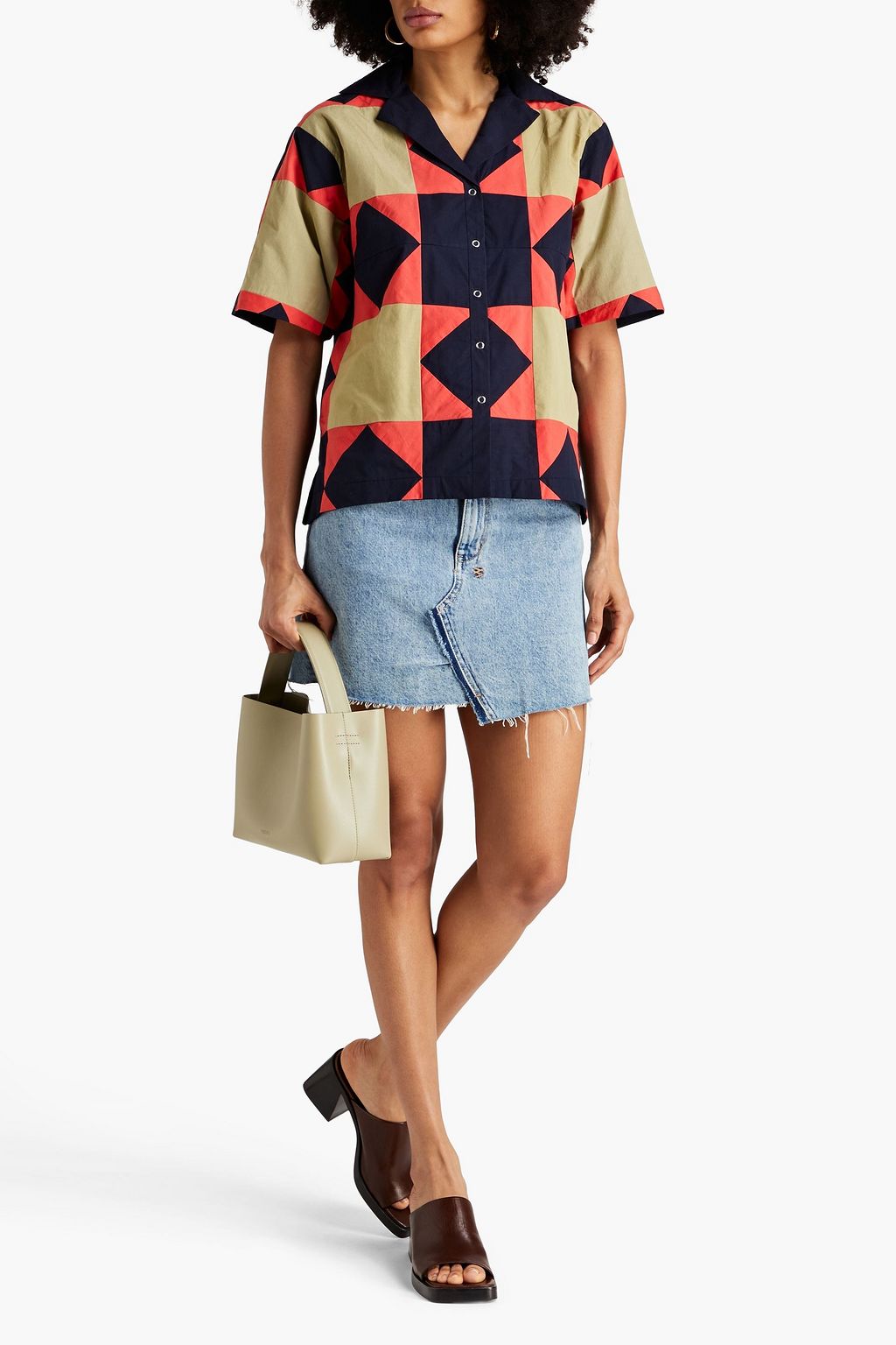 SINDISO KHUMALO + The Vanguard Maya patchwork cotton shirt